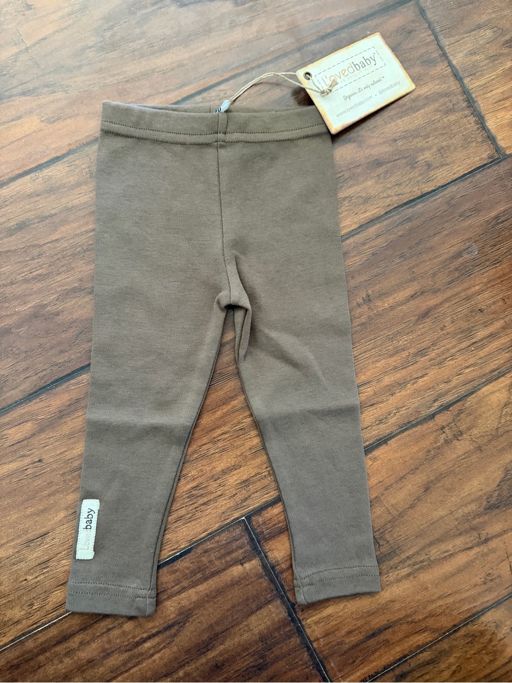 6-9m NWT L'ovedbaby Organic Leggings-Bark Brown - Picture 3 of 3